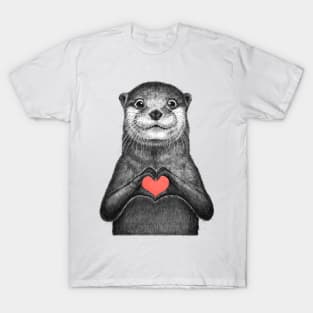 Sea otter with love T-Shirt